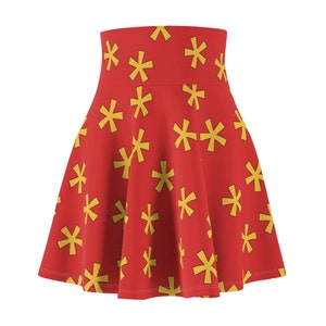 Women&#39;s Skater Skirt - Chip and Dale Rescue Rangers-Inspired Magical Print - Marathon Weekend Running Outfit