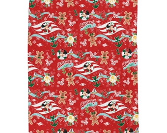 Velveteen Plush Blanket - DCL Very Merrytime Cruise with Mickey and Minnie 50"x60"