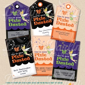 Pixie Dust Gift Tags - Halloween Color Scheme - You&#39;ve Been Pixie Dusted Customizable - Instant Download PDF