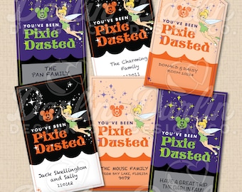 Pixie Dust Gift Tags - Halloween Color Scheme - You&#39;ve Been Pixie Dusted Customizable - Instant Download PDF
