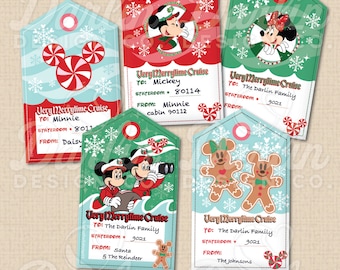 Gift Tag | DCL Fish Extender - Merrytime Christmas Cruise | Captain Mickey and Minnie Design | Digital Download | Printable