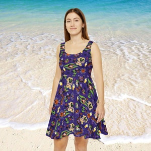 Halloween on the High Seas DCL Magical Cruise Nautical Mouse Inspired Women&#39;s Skater Dress