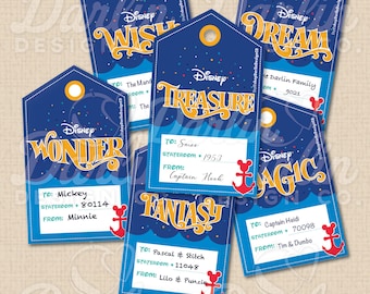 Magical Cruise Ship Gift Tag - All 6 Ships Included in Digital Download | DCL Fish Extender Tags | The Treasure