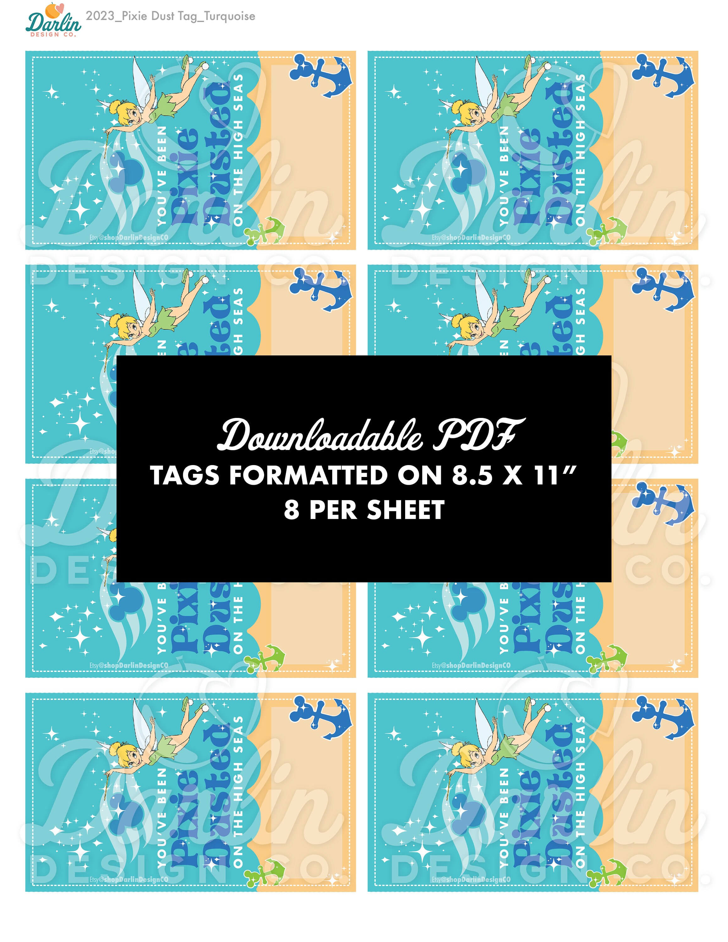Pixie Dust Gift Tags Tropical Color Scheme You've Been - Etsy