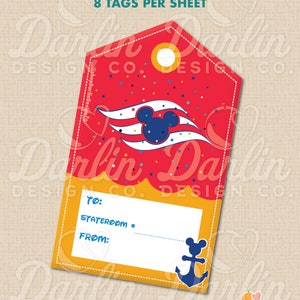 Logotipo de DCL Mickey - Etiqueta de regalo DCL Fish Extender / Descarga digital / Mares brillantes / DCL 25 aniversario