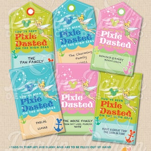Pixie Dust Gift Tags - Tropical Color Scheme - You've Been Pixie Dusted on the High Seas - Instant Download PDF