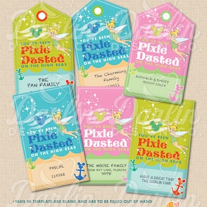 Pixie Dust Gift Tags - Tropical Color Scheme - You've Been Pixie Dusted on the High Seas - Instant Download PDF