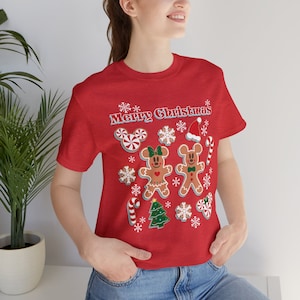 Unisex Jersey Short Sleeve Tee - MVMCP Mickey&#39;s Very Merry Christmas Party - Gingerbread Peppermint Mickey Minnie