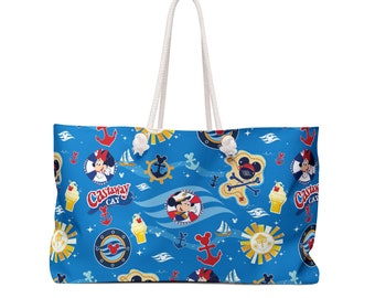 DCL Cruise Weekender Bag - Captain Mickey and Minnie Shimmering Seas Design Print