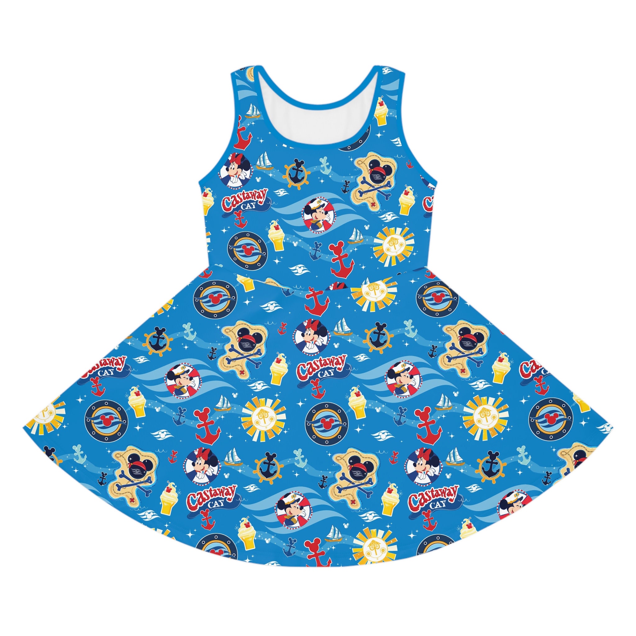 DCL Nautical Seas Girls' Sleeveless Sundress (AOP)