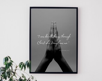 Praying Hands, Home Decor, Inspirational Quotes, Minimalist Decor, Typography Poster, Motivational Quotes, Raphael Printables, Bible