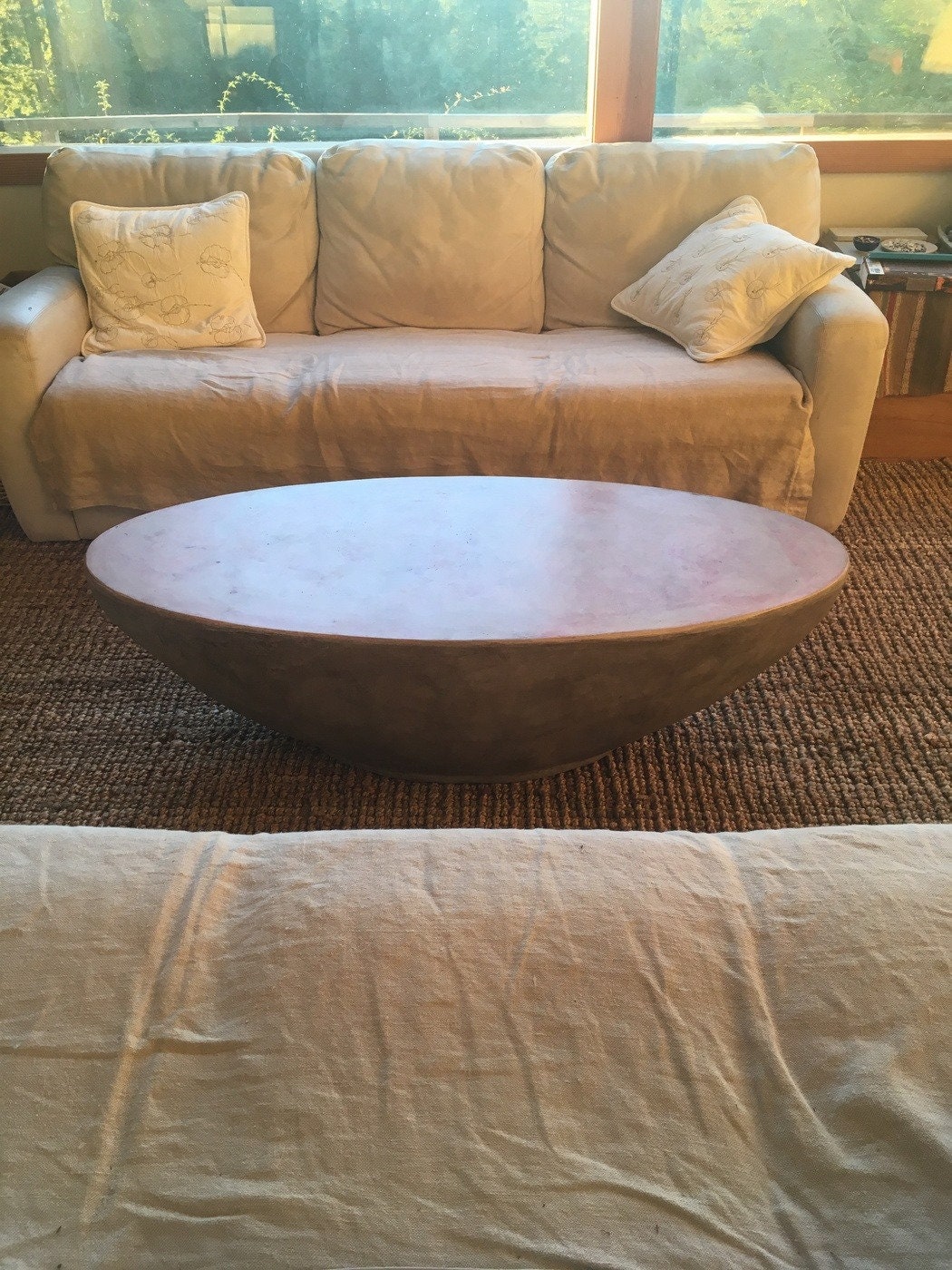 Concrete Oval Coffee Table, 'oasis' Etsy