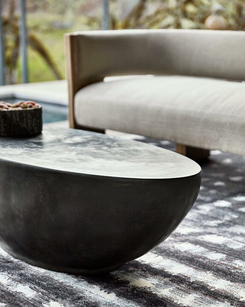 Concrete Oval Coffee Table, 'oasis' Etsy