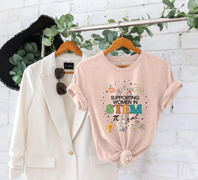 Women in Stem Shirt, Gift for Science Teacher, Gift for Women in Stem, Engineer Gift, Women Stem Gift, Grad Gift for Women, Stem Gift Heather Peach