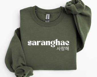 Korean Love "Saranghae" Crewneck Sweatshirt, Kdrama Gift