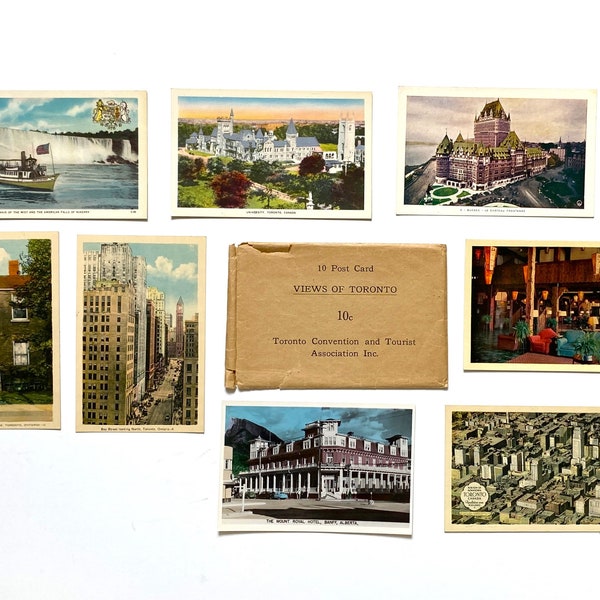 Vintage Lot of Canada Postcards – Linen – 1940s