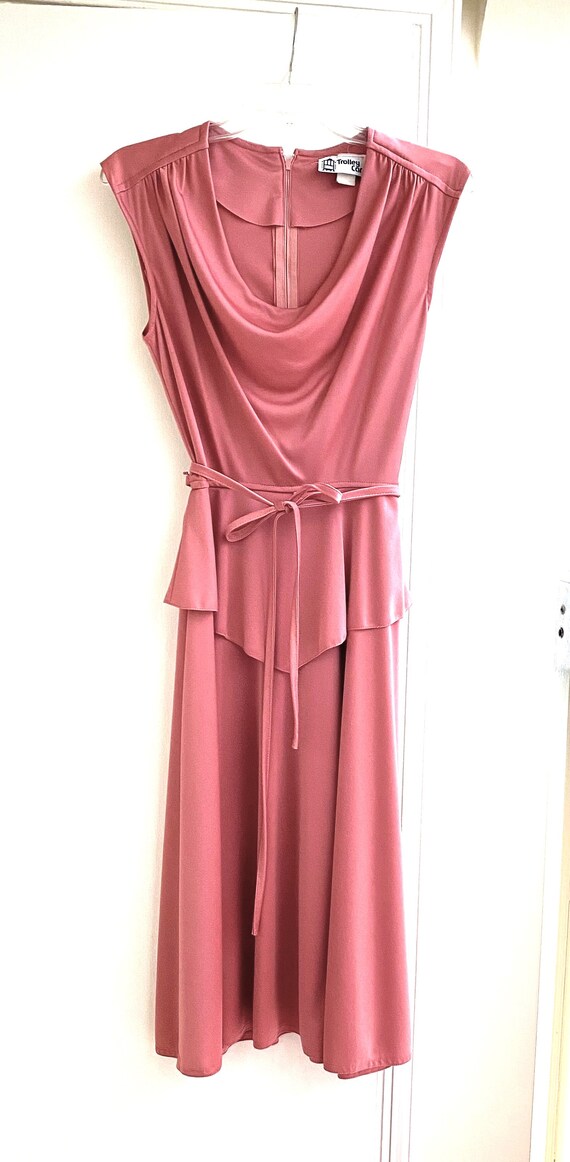 Vintage 1977 Dress by Trolley Car – Salmon Pink –… - image 3