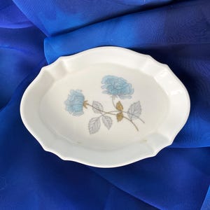 Vintage Wedgwood Ice Rose Pattern Trinket Dish Discontinued Diamond Shape