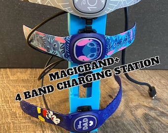 Disney MagicBand+ Charging Station Wrist Band Kids | Multiple 4 Band Charging Stand USB Mickey Mouse | Birthday Gift Friends Kids Bestie