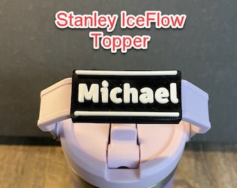 Stanley IceFlow flip staw tumbler 20 OZ TO 30 OZ topper Personalized cute gift Name Plate Topper, Custom Stanley Name Plate Topper tumbler