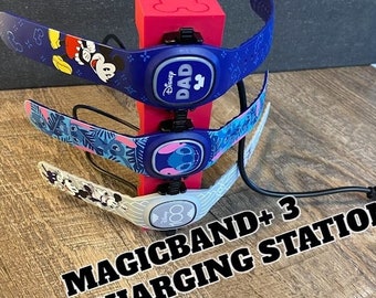 Disney MagicBand+ Charging Station Wrist Band Kids | Multiple 3 Band Charging Stand USB Mickey Mouse | Birthday Gift Friends Kids Bestie