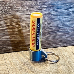 Burt’s Bees lip balm key chain holder Customizable Keychain 3D-Printed  | Small Bestie Gifts for Her Girls Chapstick Keychain Personalized