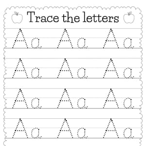 26 Planilhas para traçar o alfabeto | Rastreamento de letras para impressão | Recursos pré-escolares do berçário EYFS | Folhas de prática ABC em casa | Imprimível