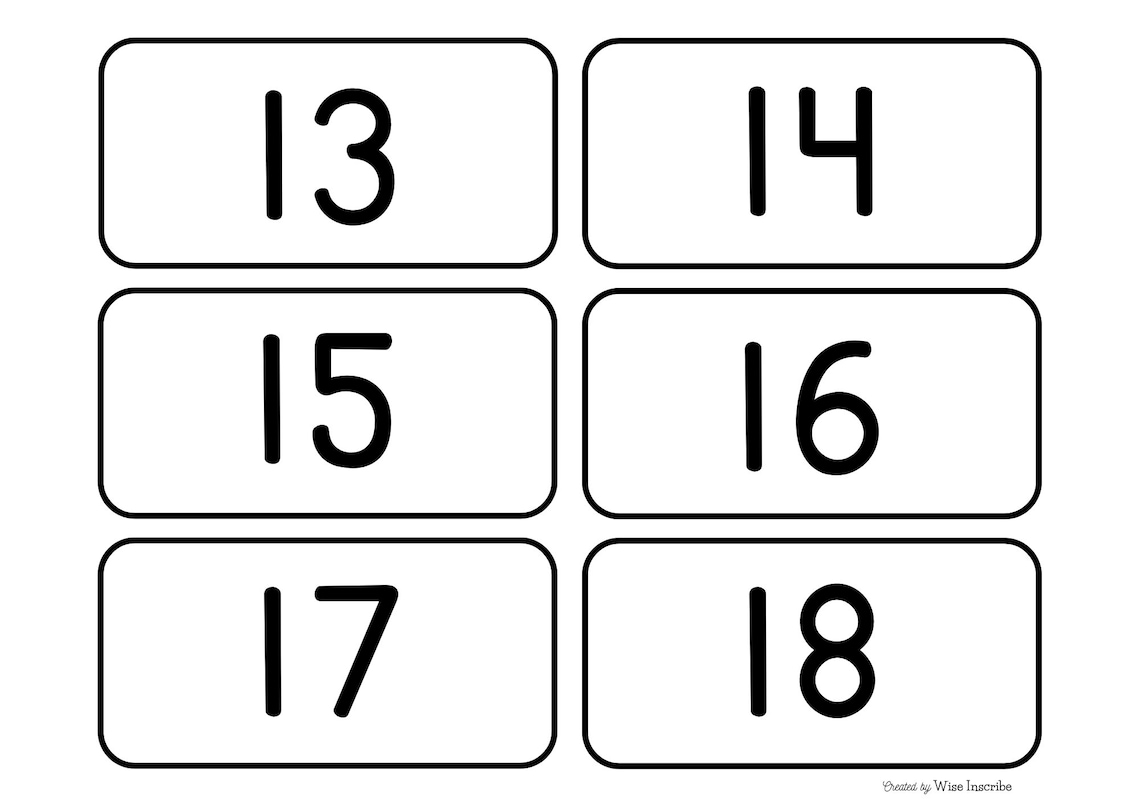 100 Printable Numbers 1-100 Flashcards | Preschool Maths Learning ...