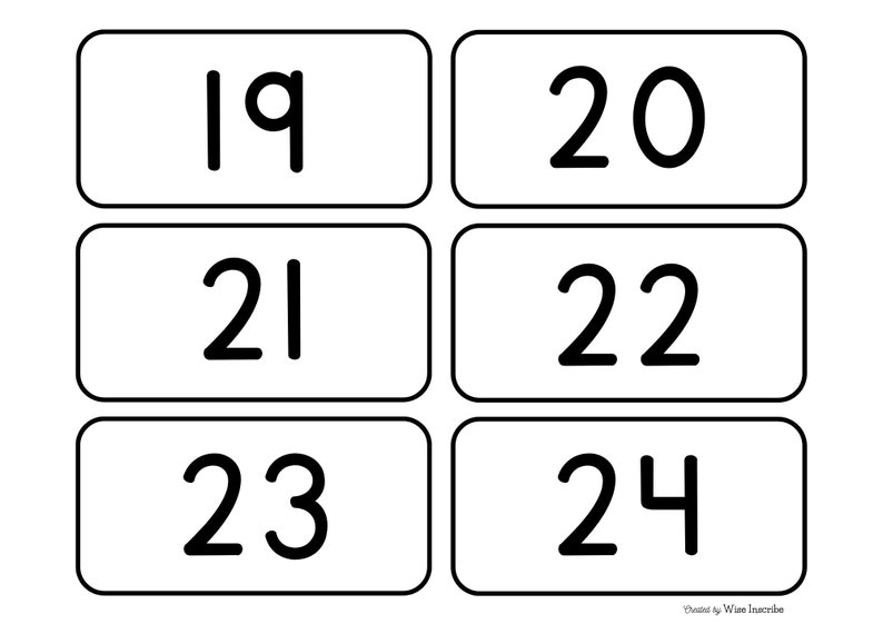 100 Printable Numbers 1-100 Flashcards | Preschool Maths Learning ...