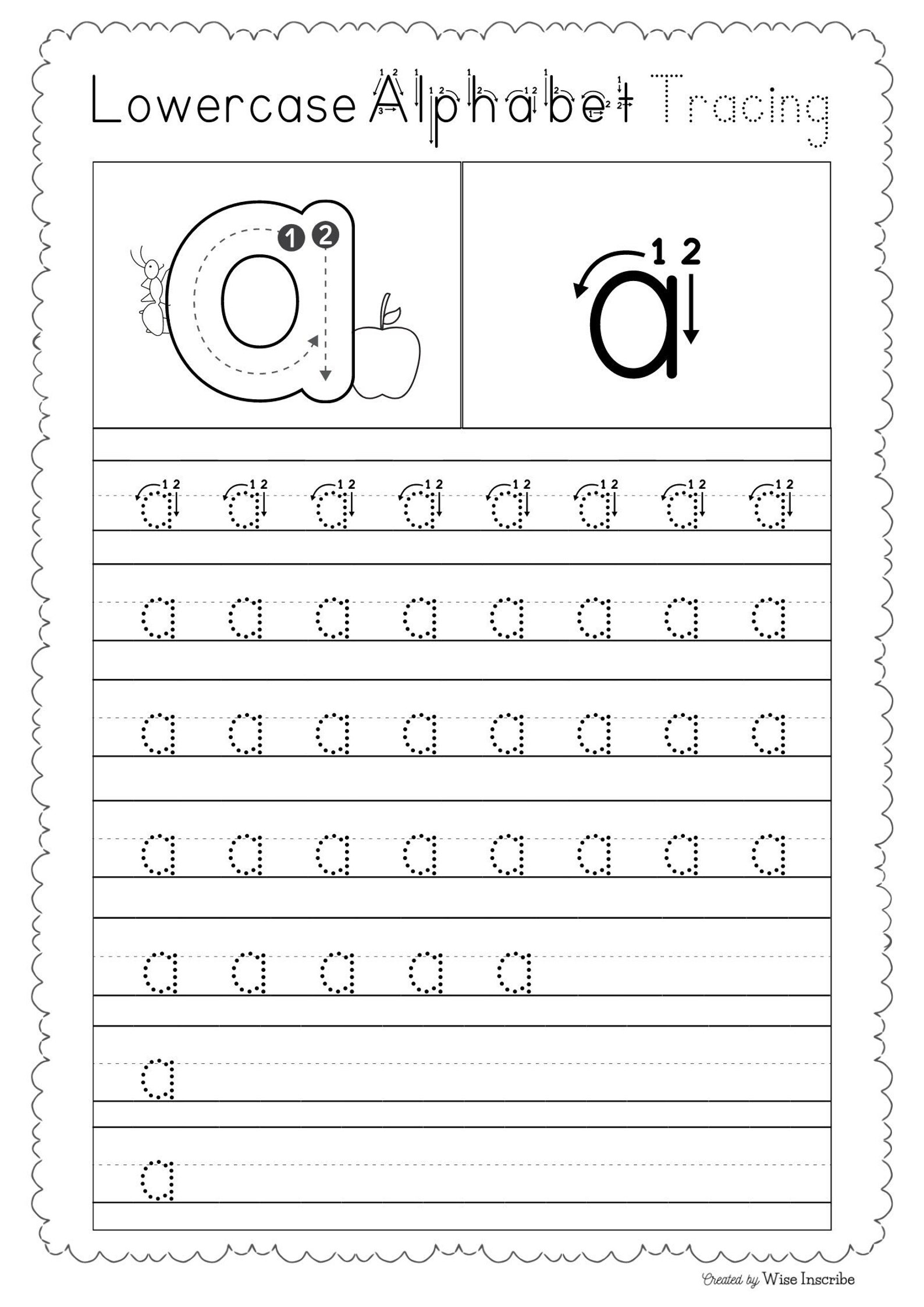 Lowercase Alphabet Tracing Worksheets | ABC Practice (printable) - Etsy