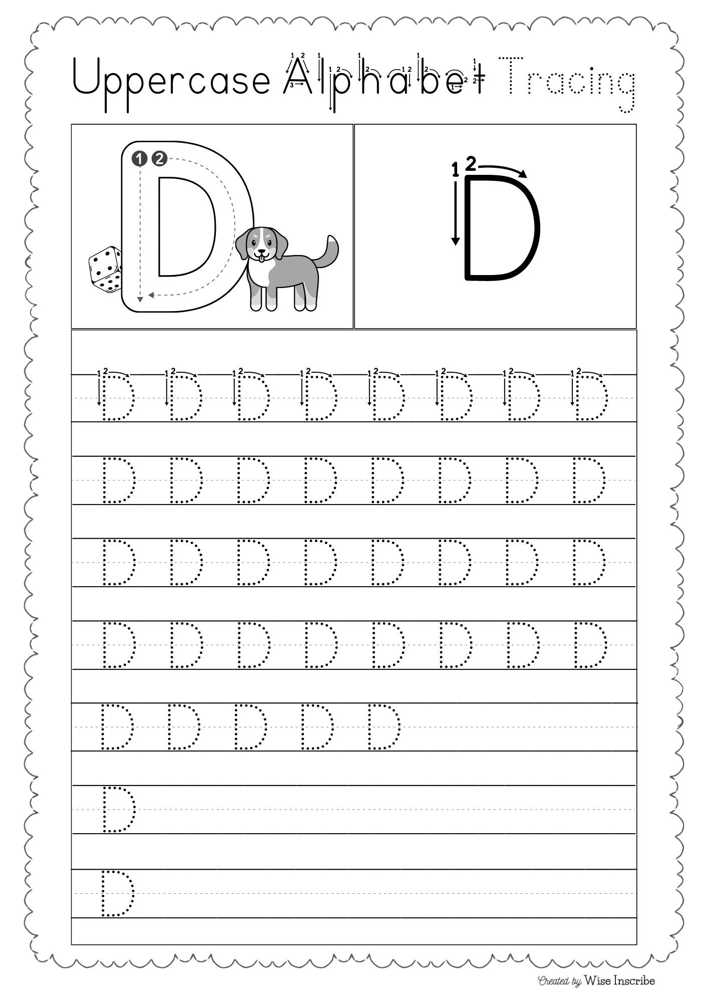 26 Printable Uppercase Alphabet Tracing Worksheets Nursery EYFS ...