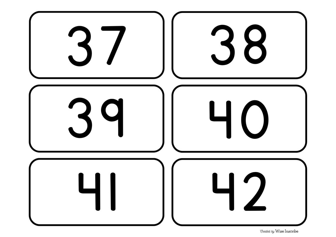 100 Printable Numbers 1-100 Flashcards | Preschool Maths Learning ...