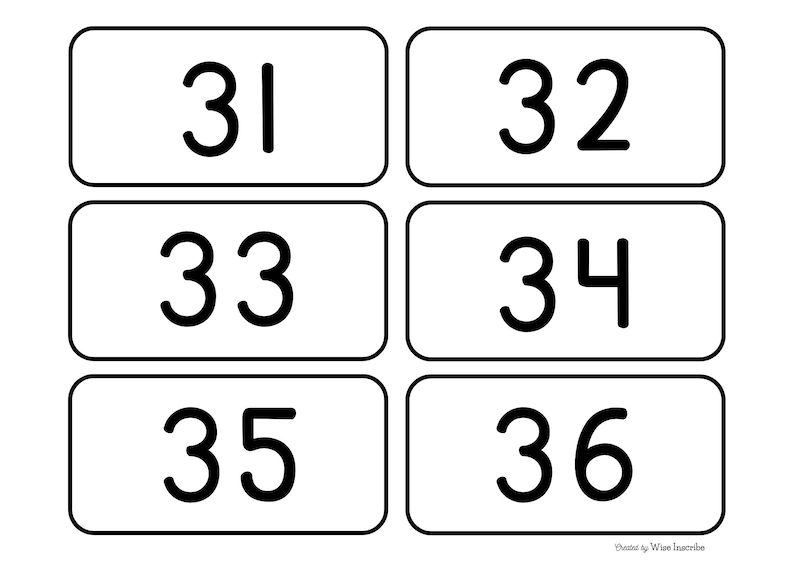 100 Printable Numbers 1-100 Flashcards | Preschool Maths Learning ...