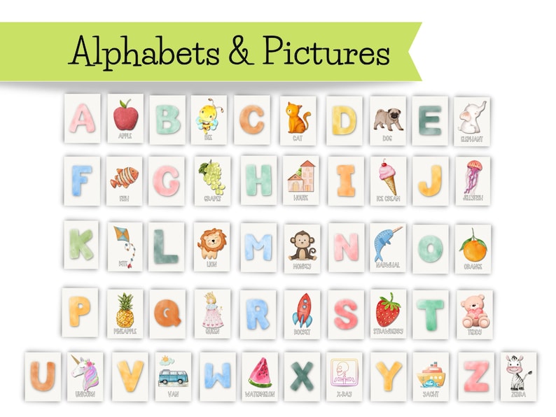 ABC Alphabets Flash Cards A Z Cards Learn Abcs With Pictures