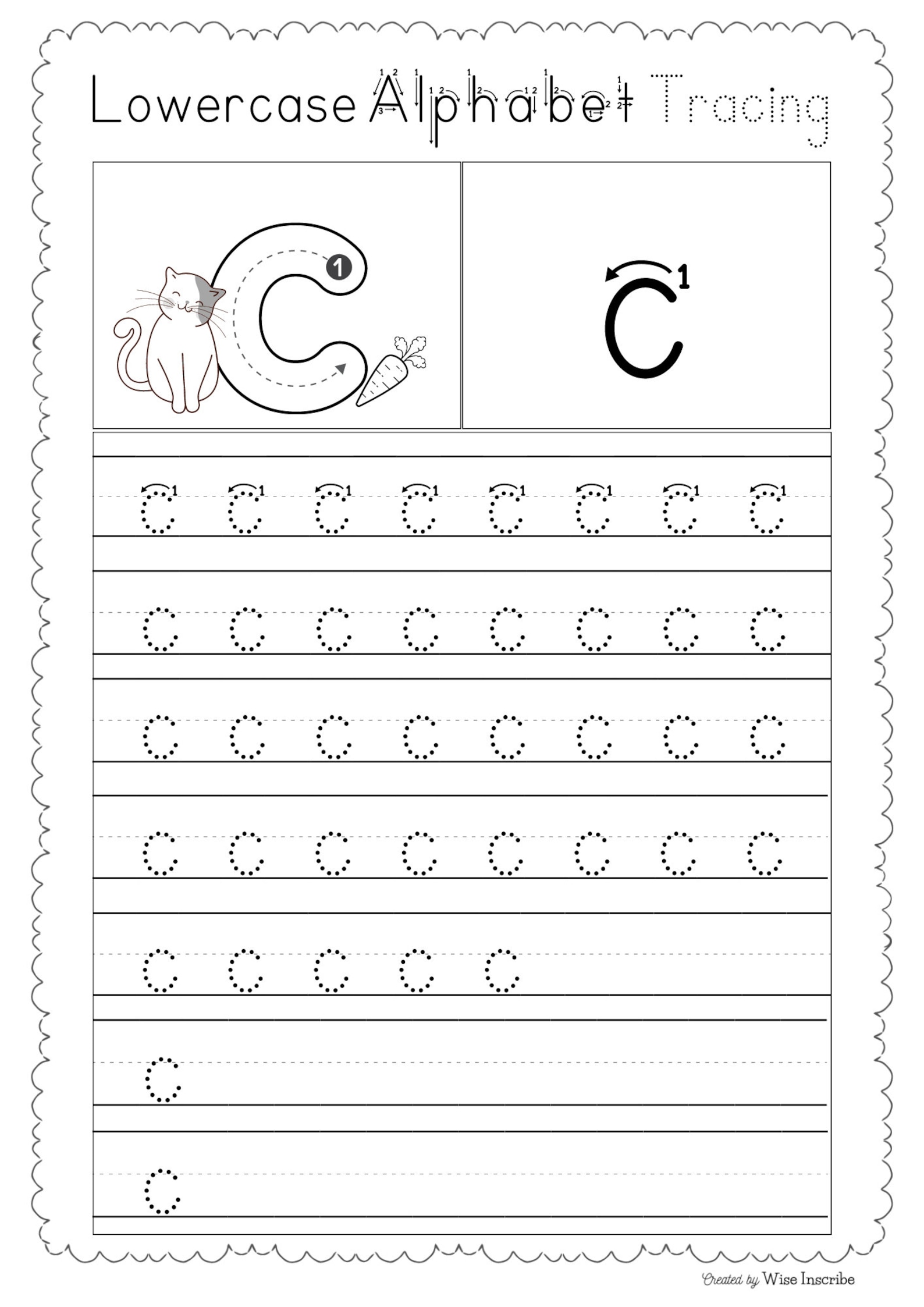 Lowercase Alphabet Tracing Worksheets | ABC Practice (printable) - Etsy