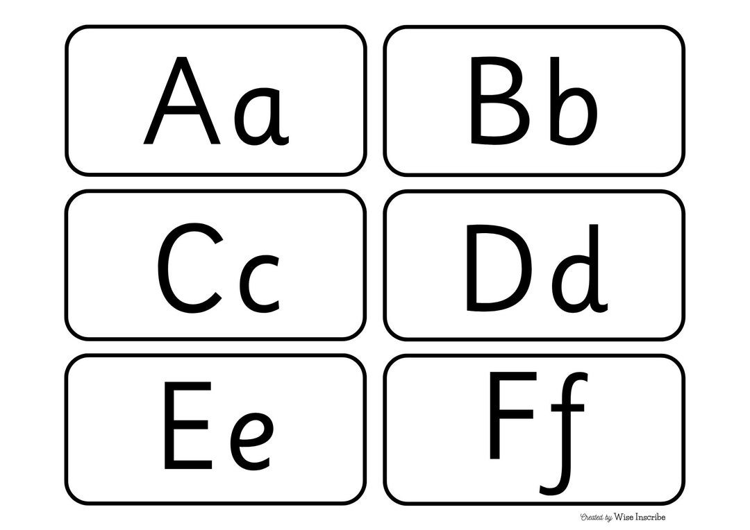 26 Upper and Lowercase ABC Printable Flashcards Alphabets Flashcards