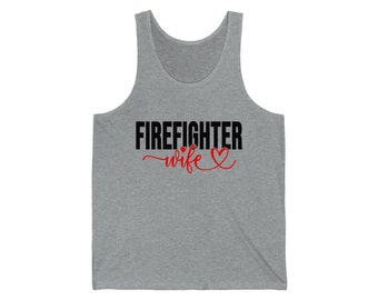 Firefighter wife Unisex Jersey Tank