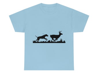 Dog running deer tee