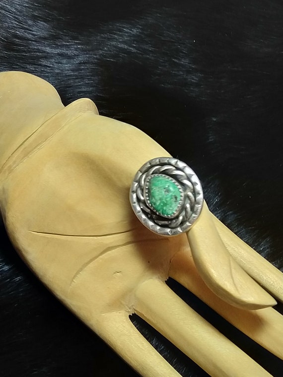 Sterling Silver and Turquoise Antique Ring