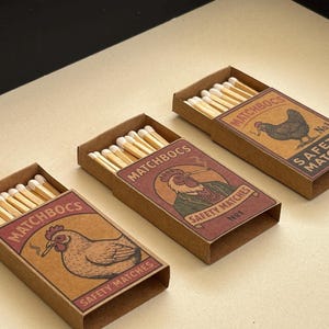 Matchbox Set of 3 Handmade Matchbox Vintage Decoration Gift Candles Wedding Birthday Boho Rustic