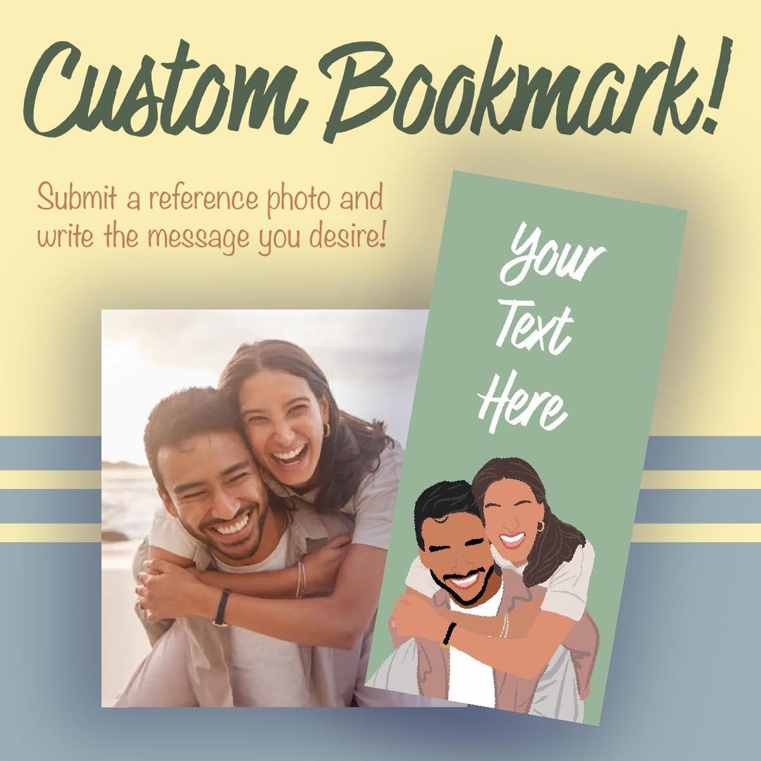 Personalized Photo Bookmark, Custom Message Gift - Etsy