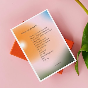 What You are Worth - Original Gedicht oder Postkarte - 10x15