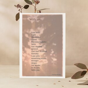 Com você - Impressão ou cartão postal de poesia original - 4x6