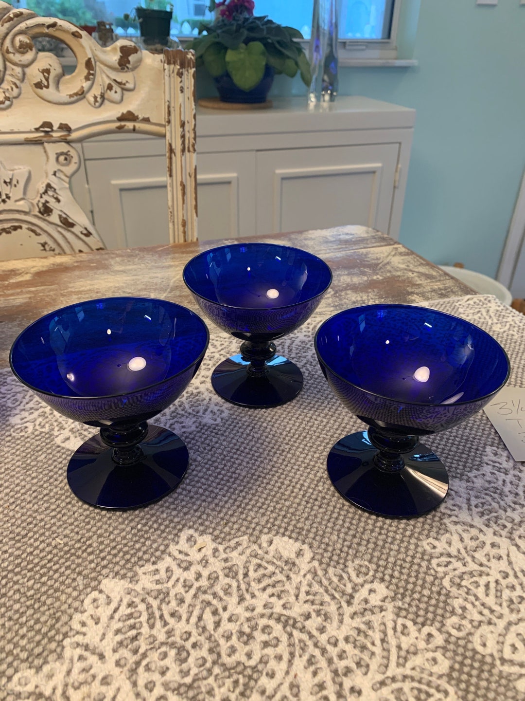 Vintage Colbalt Blue Dessert Cups/bowls Set of 3 Etsy