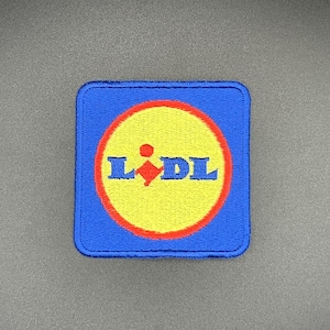 Geborduurde Lidl-patch met naai-, opstrijk- of klittenbandrug