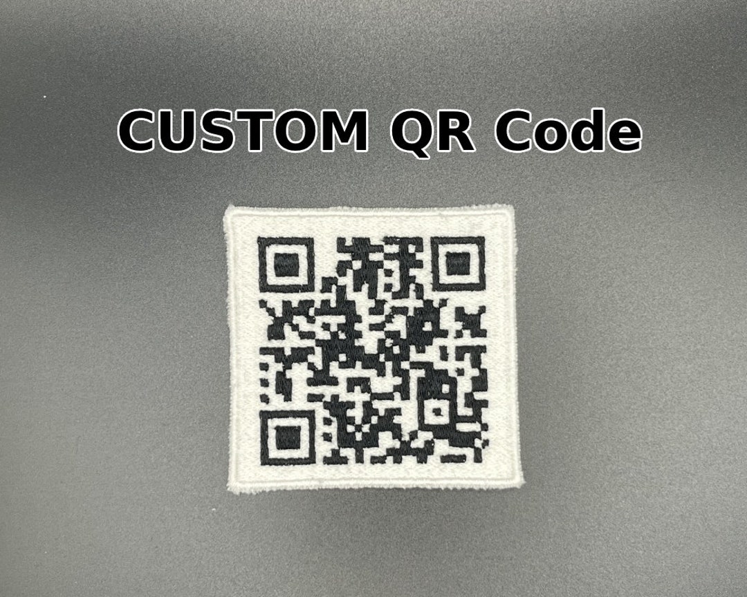 CUSTOM QR CODE Embroidered With Sew On, Iron on or Hook and Loop ...