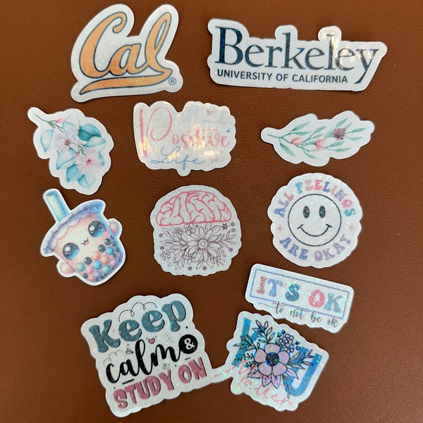 Waterproof Holographic stickers, scrapbooking stickers, college stickers for laptop, notebook, room decor, UC Berkeley, Cal