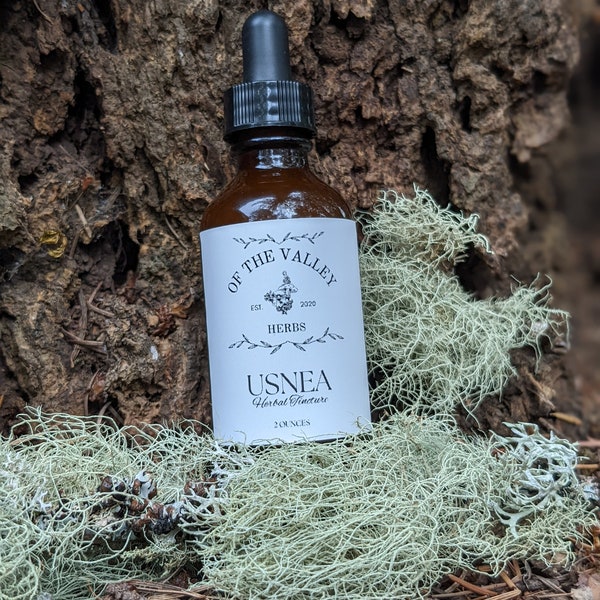 Usnea Tincture Double Extract, Made with Fresh Wildcrafted Lichen, Old Man's Beard Tincture, Wildcrafted Herbal Extract