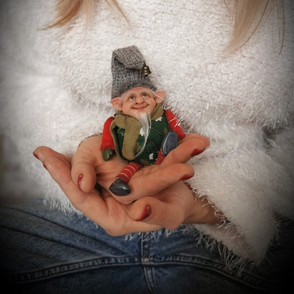 Gnome Artdoll Realistic Doll Unique Home Decor Chrismas Doll Gift Doll Polymer Clay Doll Doll for Home Scandinavian Gnome Chrismas Gift