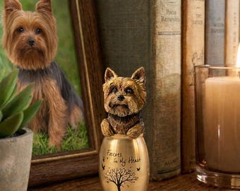 Urna para cenizas de Yorkshire Terrier – Urna conmemorativa personalizada para Yorkie, urna para mascotas personalizada, recuerdo de Yorkshire Terrier, regalo para quienes han perdido a su perro